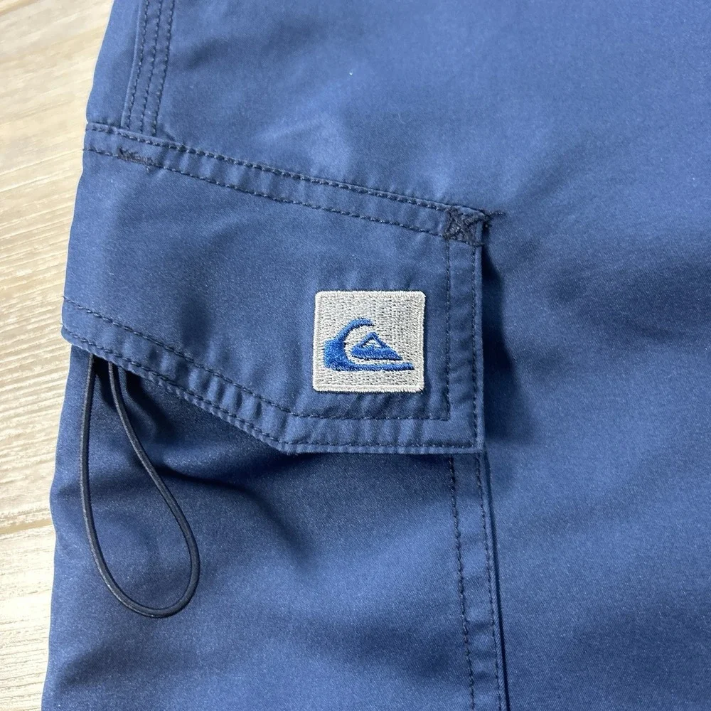 Vintage Mens 36 Quiksilver Board Shorts Navy Blue Surfboard Surfing Surf Trunks - Picture 4 of 9